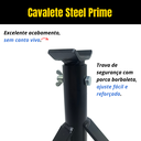Ver imagem 3 de Kit 4 Cavaletes Automotivos Tipo Preguiça 2 Toneladas Suporte Reforçado Trava de Segurança Carros