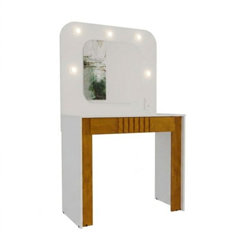 Penteadeira Camarim Make 1 Gaveta com Divisória e Led Branco/naturalle - Panorama Móveis