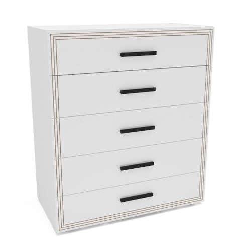 Cômoda Valência 5 Gavetas Branco Politorno Móveis