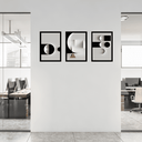 Ver imagem 3 de Tríptico - Quadros Decorativos Abstrato Geométrico Grande:Preto
