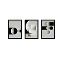 Ver imagem 1 de Tríptico - Quadros Decorativos Abstrato Geométrico Grande:Preto