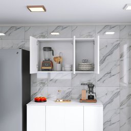 Armário Aéreo de Cozinha 3 Portas 90cm Ajlstore - Branco | Compacto, Funcional e Moderno - 2