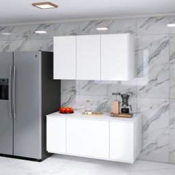 Armário Aéreo de Cozinha 3 Portas 90cm Ajlstore - Branco | Compacto, Funcional e Moderno - 3