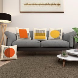 Kit 4 Almofadas Cheias 40cm X 40cm Decorativas Estampadas Digital Sala Sofá Quarto Listras Geo - 3