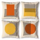 Ver imagem 2 de Kit 4 Almofadas Cheias 40cm X 40cm Decorativas Estampadas Digital Sala Sofá Quarto Listras Geo