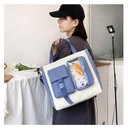 Ver imagem 5 de Kit Mochila Escolar Passeio Feminina C/ Espaço para Notebook:azul