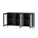Ver imagem 3 de Balcão Buffet Refresh 3 Portas 3 Prateleiras com Vidro Preto - BRV