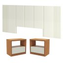 Ver imagem 1 de Kit Quarto Cabeceira King com 2 Mesas de Cabeceira Mdf Off White Dalla Costa