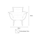 Ver imagem 4 de Poltrona Decorativa Opala Classic Suede Bege Pés Madeira Mz Decor