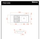 Ver imagem 2 de Pia Inox Fabrinox PSD1200E 120x52cm, cuba direita, kit completo