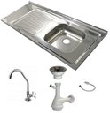 Ver imagem 1 de Pia Inox Fabrinox PSD1200E 120x52cm, cuba direita, kit completo