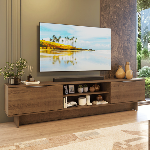 Rack para TV até 80 Polegadas 218 cm 2 Portas Rustic Stella Madesa