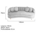 Ver imagem 3 de Sofá Curvo 2 Lugares Orgânico Sala Recepção Escritório Decorativo Luxo Panamá 140cm Suede