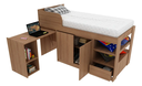 Ver imagem 5 de Cama Infantil com Escrivaninha Armário e Gavetas Multifuncional Amêndoa - Tecno Mobili
