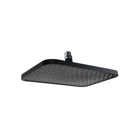 Ducha 30x20 Cm Flatt Preto Fosco Retangular Abs C/ Niple Teto - 1