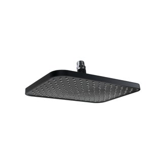 Ducha 30x20 Cm Flatt Preto Fosco Retangular Abs C/ Niple Teto