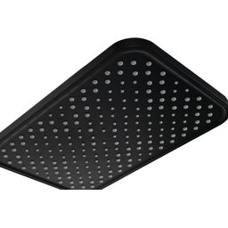 Ducha 30x20 Cm Flatt Preto Fosco Retangular Abs C/ Niple Teto - 4