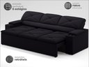 Ver imagem 3 de Sofá com Porta Copos Retrátil e Reclinável Pop 2,05m Velosuede Preto - Netsofas