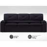 Sofá com Porta Copos Retrátil e Reclinável Pop 2,05m Velosuede Preto - Netsofas - 4