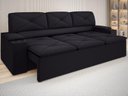 Ver imagem 1 de Sofá com Porta Copos Retrátil e Reclinável Pop 2,05m Velosuede Preto - Netsofas