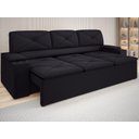 Ver imagem 1 de Sofá com Porta Copos Retrátil e Reclinável Pop 2,05m Velosuede Preto - Netsofas