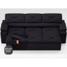 Sofá com Porta Copos Retrátil e Reclinável Pop 2,05m Velosuede Preto - Netsofas - 5