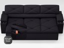 Ver imagem 5 de Sofá com Porta Copos Retrátil e Reclinável Pop 2,05m Velosuede Preto - Netsofas