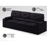 Sofá com Porta Copos Retrátil e Reclinável Pop 2,05m Velosuede Preto - Netsofas - 2