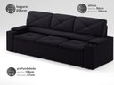 Ver imagem 2 de Sofá com Porta Copos Retrátil e Reclinável Pop 2,05m Velosuede Preto - Netsofas
