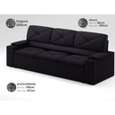 Ver imagem 2 de Sofá com Porta Copos Retrátil e Reclinável Pop 2,05m Velosuede Preto - Netsofas