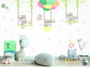 Ver imagem 1 de Adesivo Infantil Ursinhas no Balanço e Balão com folhagens