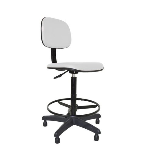 Cadeira Caixa Secretaria Bolt - Couro Sintetico Corano - Branco