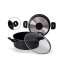 Ver imagem 5 de Jogo De Panelas 5 Peças Antiaderente Teflon Tampa De Vidro Tamanhos 16cm 18cm 20cm 22cm e 24cm
