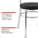 Ver mais imagens de Conjunto 8 Cadeiras para Sala de Jantar Debrum Cromado/Preto