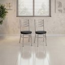 Ver imagem 3 de Conjunto 8 Cadeiras para Sala de Jantar Debrum Cromado/Preto