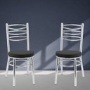 Ver imagem 6 de Conjunto 8 Cadeiras para Sala de Jantar Debrum Cromado/Preto
