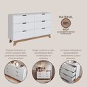 Ver imagem 6 de Cômoda para Quarto Infantil 6 Gavetas 100% MDF Alice Branco/Freijó