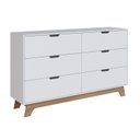 Ver imagem 2 de Cômoda para Quarto Infantil 6 Gavetas 100% MDF Alice Branco/Freijó