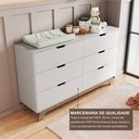 Ver imagem 7 de Cômoda para Quarto Infantil 6 Gavetas 100% MDF Alice Branco/Freijó