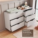 Ver mais imagens de Cômoda para Quarto Infantil 6 Gavetas 100% MDF Alice Branco/Freijó