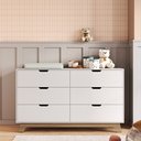 Ver imagem 1 de Cômoda para Quarto Infantil 6 Gavetas 100% MDF Alice Branco/Freijó