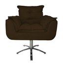 Ver imagem 1 de Poltrona Decorativa Opalla Pés Giratório Metal Suede Marrom - DS Estofados