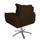 Ver imagem 4 de Poltrona Decorativa Opalla Pés Giratório Metal Suede Marrom - DS Estofados