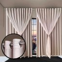 Ver imagem 6 de cortina blackout corta luz 7,00 x 2,40 sala Ana voil palha