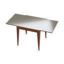 Ver imagem 4 de Mesa de Jantar Tock 80cm Extensível 1,60m em Madeira Maciça Imbuia Tampo Vidro Off White