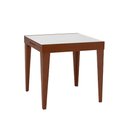 Ver imagem 3 de Mesa de Jantar Tock 80cm Extensível 1,60m em Madeira Maciça Imbuia Tampo Vidro Off White