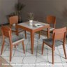 Mesa de Jantar Tock 80cm Extensível 1,60m em Madeira Maciça Imbuia Tampo Vidro Off White - 2