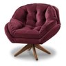 Poltrona Decorativa Califórnia Giratória Suede Bordo - Fm - 1
