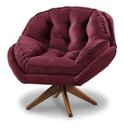 Ver imagem 1 de Poltrona Decorativa Califórnia Giratória Suede Bordo - Fm