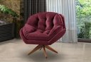 Ver imagem 2 de Poltrona Decorativa Califórnia Giratória Suede Bordo - Fm